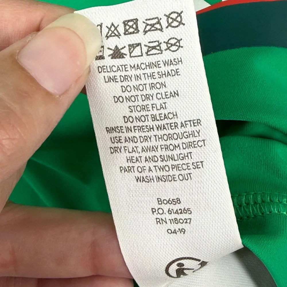 Mini Boden Kids Green Crocodile Rash Guard Long‎ Sleeve UPF 40+ Swim Shirt 8-9Y